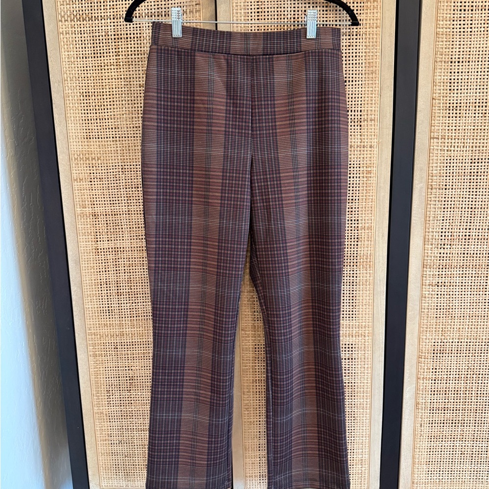 Maeve Brown Plaid Cropped Pants